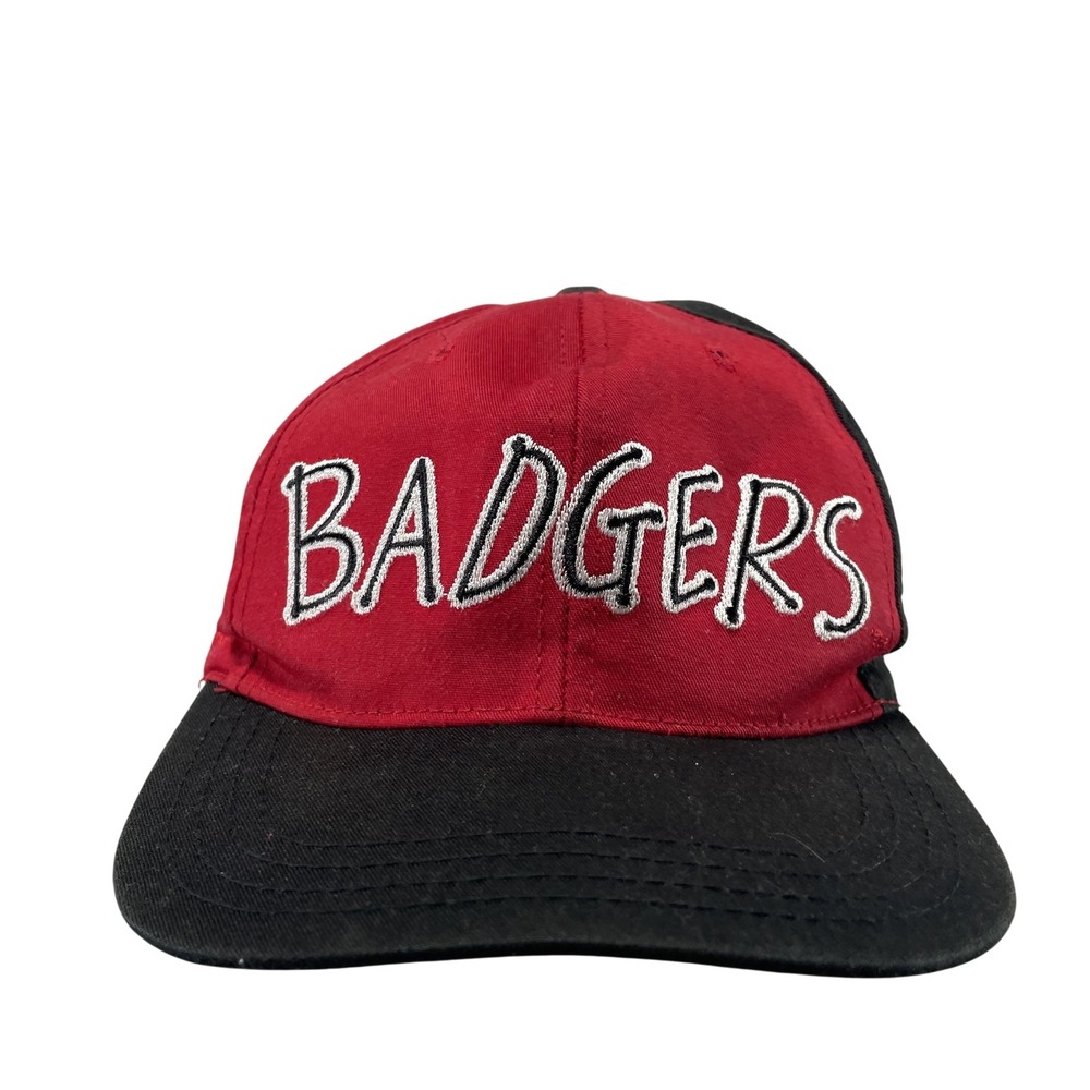 Wisconsin Badgers Hat Cap Snap Back Boys One Size Red Black NCAA American Needle